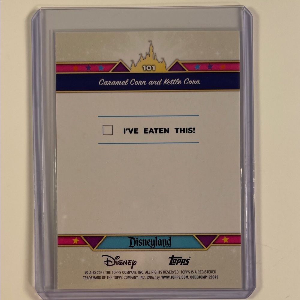 Topps Disneyland 70 Popcorn Trading Card - Holographic Blue - Picture 2 of 2